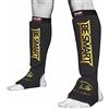 BE SMART INTERNATIONAL LTD BeSmart - Cuscinetto per stinchi con protezione per collo piede, ideale per MMA, Muay Thai, kick boxing, Black/ Gold, XL