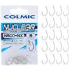 Colmic - 20 Ami da Pesca Nuclear in Acciaio Carbonio N500NX Taglia 20, Finitura Nickel - Flatted, Round, Microbarb - Ideali per Carpe e Pesci di Taglia Grande - Prodotto Ufficiale Colmic