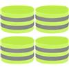 Tbintul 4 Pezzi Bracciale Riflettente Elastico, Catarifrangenti con Chiusura a Strappo, Fascia per Braccio di Sicurezza Alta visibilità, per Running, Bici, Corsa Notturna, Correre (Nero)