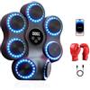 Fuerdich Gancio da boxe con supporto regolabile + guantoni da boxe professionali, robusto telaio in acciaio con base antiscivolo, accessorio per pallone da boxe, fitness e arti marziali (nero)