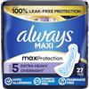 Always Maxi Overnight Extra Heavy Flow con ali, tamponi non profumati, 27 pezzi (Jumbo)