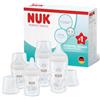 NUK Set biberon Perfect Match | 3+ mesi | Si adatta al palato del bambino | Controllo della temperatura | Sfiato anti-colica | 150 ml e 260 ml | Senza BPA | Tettarelle in silicone | Arcobaleno | 4 pz