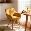 MEUBLE COSY Sedie da Pranzo Scandinave Girevoli 360° con Schienale, Seduta Confortevole, Design Moderno, Sedie da Cucina, Giallo