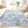Haoyunll Tappeto Salotto Moderno Astratto Pelo Corto, Tappeti in Lana Sintetica Grandi Antiscivolo Lavabile in Lavatrice per Camera da Letto, Soggiorno, Grigio blu, 140x200cm