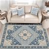 HiChiclife Tappeto persiano blu 120 x 170 cm - Tappeto orientale boho vintage per camera da letto o soggiorno - Tappeto morbido stampato con fondo antiscivolo