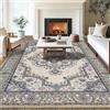 MAST DOO Tappeto lavabile per soggiorno 200x300cm, tappeto Boho a fiori a pelo corto per camera da letto, tappeto retrò con accenti vintage design da gettare, grande tappeto per ufficio, sala da pranzo