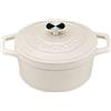 vancasso - Casseruola in ghisa con coperchio, diametro di 20 cm, 2 L, grande pentola smaltata, adatta per tutti i piani cottura e a induzione, rotonda, colore bianco crema