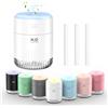 KARFUN Mini Umidificatore Ambiente, Umidificatore Portatile con Nebbia Colorata a 7 Colori, Diffusore da Tavolo Silenzioso per Camera da Letto, Bambini, Ufficio o Auto (Bianco)