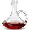 l&j Decanter per Vino Rosso in Cristallo, Bicchiere per Laerazione del vino con Manico, Caraffa Vino in Vetro Trasparente, Decantatore Areatore per Rosso di Design, Design a Base Larga 1,5 Litri