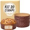 FAH FAMILY AT HOME FAH - Stampo Panettone Basso 500 gr Qualità Premium (20 pz) | Pirottini Panettone Professionale di Carta Ondulata di Pura Cellulosa in Microonda Progettato per Panettoni