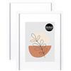 KAIWIN Confezione da 2 cornici portafoto 20 x 30 cm, colore bianco, 20 x 30 cm, con passepartout 15 x 20 cm, in legno con vetro acrilico da appendere e appoggiare, per foto, poster, puzzle, cornici