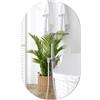 TSKDKIT Specchio da parete ovale, 50 x 35 cm, autoadesivo, senza cornice, in vetro HD, per bagno, corridoio, camera da letto