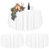 Teruntrue Set di 2 tovaglie rotonde bianche di diametro 228 cm, tovaglia rotonda per tavoli Ø 90-180 cm, poliestere, impermeabile, lavabile, rotonda, per matrimoni, feste, buffet, campeggio, ristorante (90