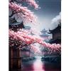 DPIDEA Paesaggio Diamond Painting, Diamond Painting Immagini per adulti Sakura 5D Diamond Painting DIY Diamond Painting Pietre rotonde 30 x 40 cm