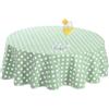 Romanstile rotonda Tovaglia da esterno antimacchia 120cm Pois verde e bianco,350GSM PVC Tovaglia 100% impermeabile,per compleanno,prima comunione,pic nic da prato,feste,per Ristorante,giardino