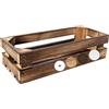 Creative Deco Cassetta in Legno Fiammato, 34 x 14 x 9 cm | Legno fiammato, stile vintage shabby, portaoggetti e portafrutta, adatta a decorazioni fai da te