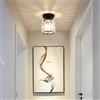Sxtiger Plafoniera Moderna In Cristallo, Mini Plafoniera In Cristallo Nero E27 Lampadario Rotondo, Per Ingresso Corridoio Cucina Camera Da Letto Soggiorno Illuminazione