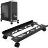 Fangehong CPU Holder Cart, Supporto da Terra per CPU, Supporto per PC Case con 4 Rotelle Bloccabili Regolabile, Carrello PC per Computer Desktop PC Tower Nero ((49×19.5-25cm))