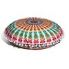 INDIAN CRAFT CASTLE Rinder Mandala copriletto per cuscino da pavimento, cuscino da seduta, copriletto, ottomana, pouf, pompon, hippie, decorativo, bohémien, boho, indiano, 55,9 cm (Musturd)