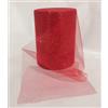 PuntoCasaStore Rotolo Bobina di Tulle Rosso con Glitter Larghezza 12,5 cm x 50 Metri Decorazione Fai da Te Feste