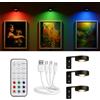 zenlavia Lampade da Parete LED Ricaricabili con Telecomando, Set di 3 Faretti Senza Fili RGB per Quadri, Librerie e Illuminazione Decorativa