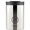 24BOTTLES Travel Tumbler - Tazza Termica da Viaggio, Caffe, Te, Bevande Acciaio Inox, 350 ml, Termos Caffè 100% Ermetico, 6hHot/24hCold, Borraccia Termica Mug, Design Italiano, Mirror Steel