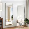 KOCUUY Specchi da Parete Rettangolare 52x161 cm, Specchio da Parete Decorativo Nero Con Cornice In Metallo, Grande Specchi da Appendere Per Soggiorno, Camera da Letto, Corridoio Specchio da Appendere