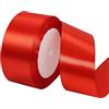Lyxtiorn 25Yard Lungo 4 CM di Larghezza Nastro di Raso per Matrimonio Artigianato Regalo Involucro e Decorazione Natalizia Nastro di Raso Multicolore, Rosso
