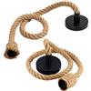 DBAILY Vintage Corda di Canapa, 2pcs Buona Qualità Corda Lampada a Sospensione con Viti Stile Rustico E27 Corda Appesa Luce Per Ristorante Bar Cafe (Senza Lampadina) 1m
