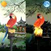 YZYOE Energia solare luce pappagallo rosso, decorazione giardino resina carina lampada di terra animale, tramonto senza fili all'alba luci LED sconce impermeabile.