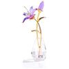 Ornalrist, figurina di fiore di giglio in cristallo, regali da collezione per donne, fiori di lilium in vetro con gambo in metallo e vaso in cristallo per matrimonio, festa di San Valentino, ornamento