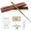 Hojalis Bacchetta Hermione Granger, 37CM Bacchetta Hermione,Bacchettas in Resina e Nucleo in Acciaio,Deluxe BacchettaMagica HP Confezione Regalo con Biglietto Stazione e Collana,Oggetto da Collezione