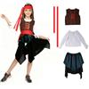 Kinwers Vestito Pirata Donna,5 Pezzi Costume Halloween Bambino Vestiti 5/6 anni fur M(110-120cm)