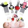 URMYWO Sonaglio Neonato 0-3 Mesi, Set 4 Pezzi Montessori con Braccialetti e Calzini, Giochi Sensoriali per Sviluppo Neonatale, Adatto 0-3-6-9 Mesi, Ideale Regalo Nascita (Bianco e nero)
