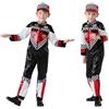 Joyincoser Costume da pilota per bambini e ragazzi con cappello da corsa, tuta da corsa con toppe da corsa, regalo per Halloween, carnevale, feste cosplay (110 cm)