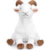 RLOMUTE Peluche Capra bianca 8.6 pollici morbido e carino adatto per San Christmas regali per feste compagni camera da letto per auto decorazione per la casa regalo per bambini seduti