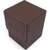 docsmagic.de Premium Magnetic Flip Box (100) Brown + Deck Divider - MTG - PKM - YGO - Porta Mazzo Marrone