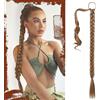 Sofeiyan Lunga Coda di Cavallo, 76 cm, Fibra Sintetica, Estensione Coda di Cavallo, Parrucca, Bohémien, Biondo Scuro Cenere