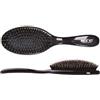 SHE Hair Extension Pro Spazzola Professionale Fashion Brush, Setole Naturali, Professionale, Nero Lucido, Base Ovale, Impugnatura Ergonomica, per Pieghe e Pettinature