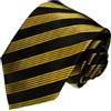 Lorenzo Cana - Cravatta di lusso fatta a mano in seta 100% - Strisce nere oro - 84239, oro nero, 150 cm lang 7,5 cm breit