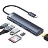 VENTION Hub USB C PD 100W, 6 in 1 Docking Station, HDMI 4K@30HZ, Porte di Trasferimento Dati USB A 3.0, Lettore di Schede SD/Micro SD, Compatibile per MacBook Pro, Air/Dell/Lenovo/HP