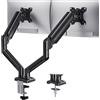 HUANUO Supporto Doppio Monitor per 2 Monitor fino a 32 Pollici, Braccio 10kg, Braccio Monitor Doppio con Regolabile in Altezza/Inclinazione/Rotazione, Standard VESA 75mm o 100mm