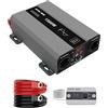 DATOUBOSS Inverter 12v 220v/230v Onda Pura 1500W/3000W, Inverter 1500W Onda Pura, Convertitore 12v 220v 1500w, Con 2 Prese EU, Uscita USB/USB-C e Display LCD, Per Camper, Camion, Casa (SAK-12v1500w)