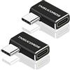 Thsucords Adattatore prolunga USB C ad angolo Retto 2 Pezzi, 90 gradi Maschio a Femmina prolunga 100W 20Gbps tipoC 3.2 Gen2 4K/60Hz video convertitore esteso per Steam Deck, Switch, MacBook