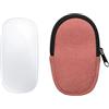 kwmobile Custodia Mouse Wireless per Apple Magic Mouse 1/2 - Cover Mouse Wireless Gaming con Cerniera - Astuccio in Velluto a Coste e Neoprene - Rosa Scuro