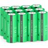 PKCELL Batteria ricaricabile NIMH 2/3AAA (non AAA), 1,2 V, 400 mAh, per lampade solari, 12 pezzi (nota: 2/3 AAA, più corta delle batterie AAA)
