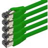 1aTTack.de Cavo di rete Cat 8, 1,5 m, Cat.8 Lan 2000 Mhz 40 Gbit s 40GBase-T Poe+, cavo patch Ethernet, LSZH, 5 x 1,5 m, verde