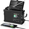 Mesqool Radio Manovella DAB+/FM con Batteria 12000mAh, Radio Solare Portatile con Display a Colori e con Bluetooth 5.0, Torcia Elettrica e Luce di Lettura, Allarme SOS Adatto per Escursionismo, Campeggio