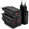 Kayshow 4 Pezzi Caricatore USB Quick Charge 3.0 18W, Carica Batterie Cellulare, Universale Caricabatterie Alimentatore Spina USB per Samsung Galaxy S23 S22 S21 S20 S10 S9 S8 A55 A20 A34 A14, iPhone, Xiaomi