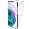 LIUKM Cover Compatibile con Samsung Galaxy A05S, 360 Gradi Protezione Progettata, 【Protezione per lo schermo integrata】 Ultra Sottile in Silicone TPU Anteriore e PC Resistente Cover -Trasparente